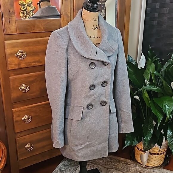 Calvin Klein gray wool blend coat size 6 - Picture 5 of 13